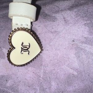 Juicy Couture Cream Heart Charm Belt